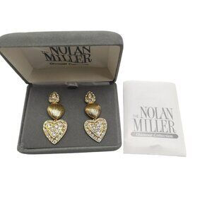 Nolan Miller Glamour Collection Heart Shaped Interchangeable Crystal Earrings